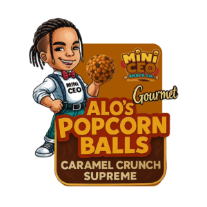 Handcrafted caramel crunch supreme popcorn balls from Mini CEO Snack Co.