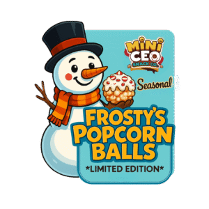 Handcrafted peppermint popcorn balls from Mini CEO Snack Co.